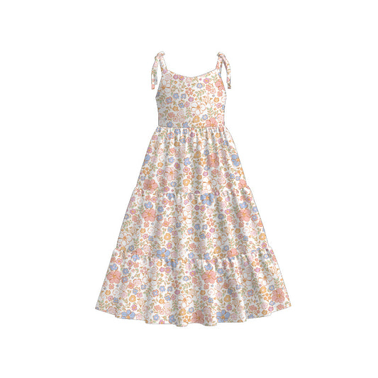 Mommy and Me Summer Floral Print Soft Slip Maxi Dress
