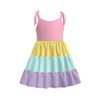 Mommy And Me Summer Soft Patchwork Slip Dress