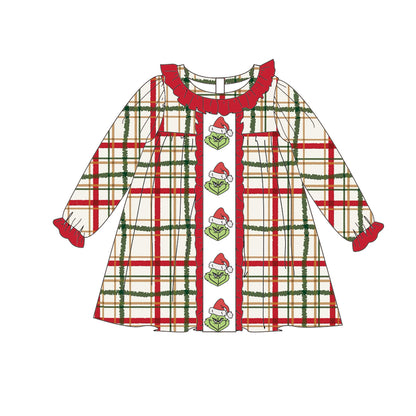 New Christmas Kids Clothing Collection – Festive Grinch Embroidery