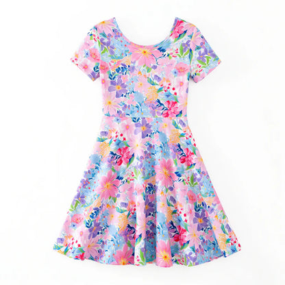 Mommy and Me Summer Floral Print Maxi Dresses