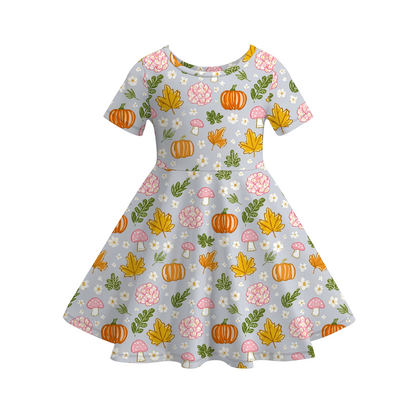 Girls Fall TAKE PUMPKIN PATCH Print Dress Outfit Set Mommy Top