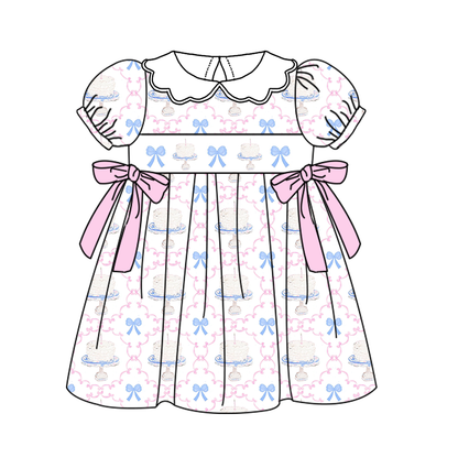 Birthday Kids Cake Smocked Embroidered Summer Outfit Set Collection