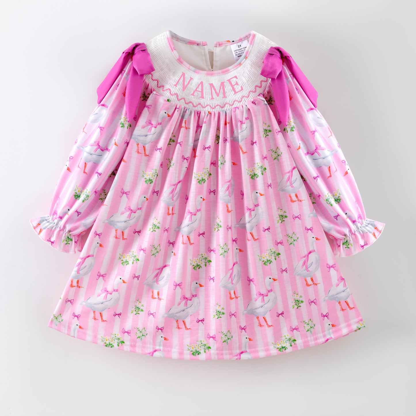 Kids Custom Name Gilly Goose Embroidery Smocks Sibling Clothes
