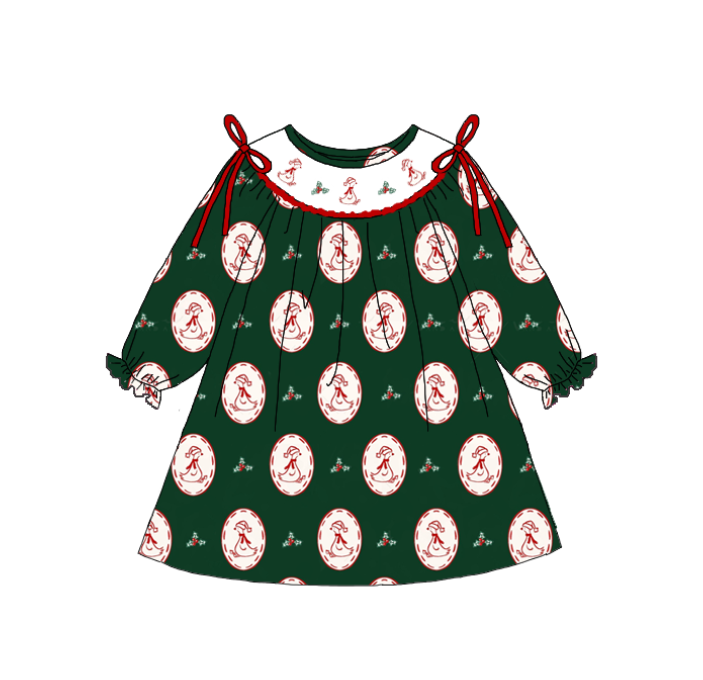 Christmas Smocked Embroidery Kids Outfit Collection