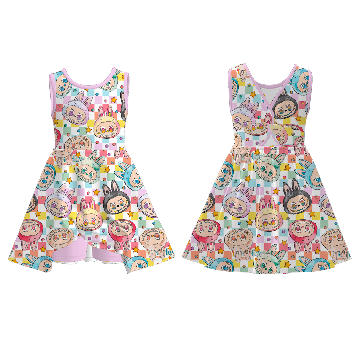 2026 Summer Character Cartoon Girls Sleeveless Athletic Dress