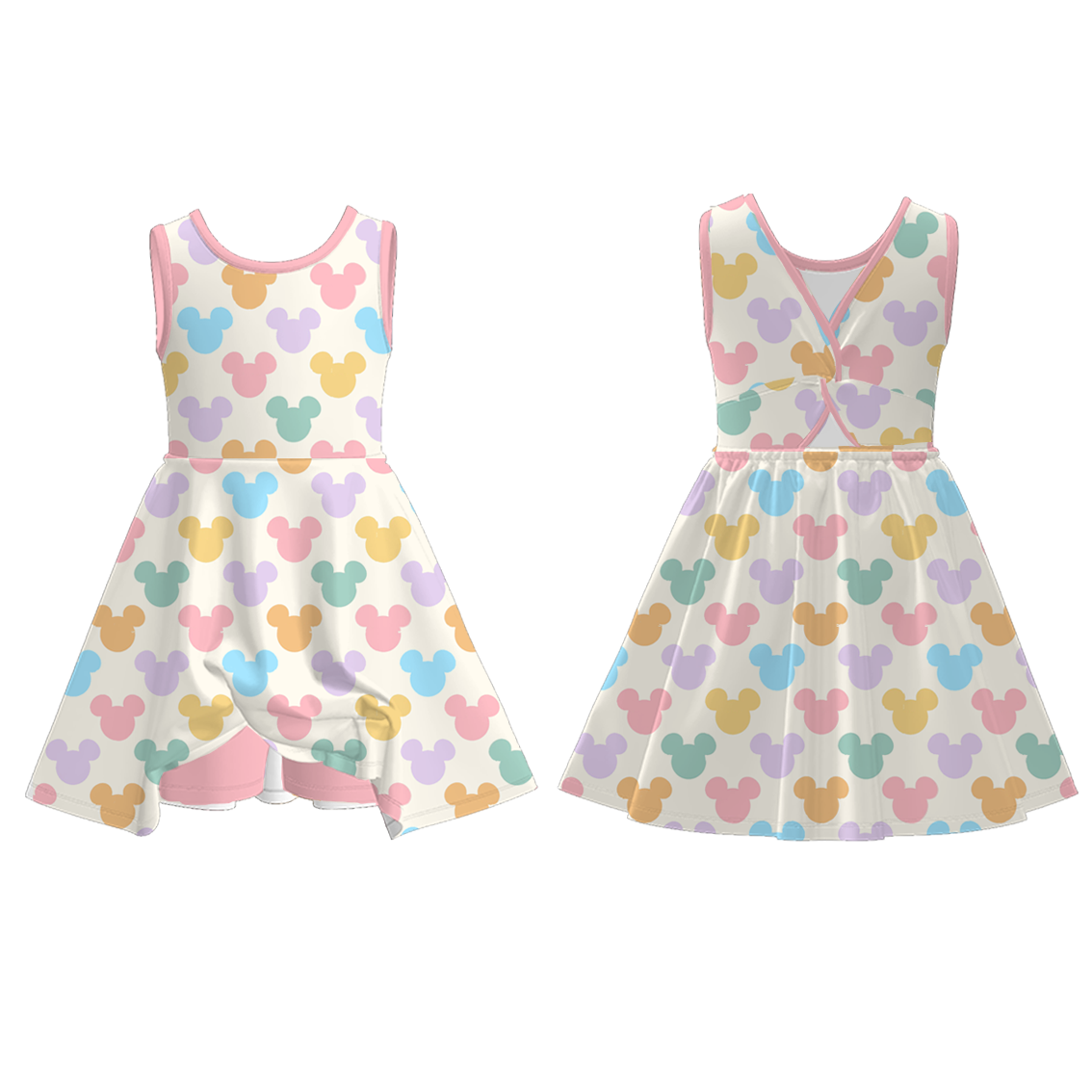 2026 Summer Character Cartoon Girls Sleeveless Athletic Dress