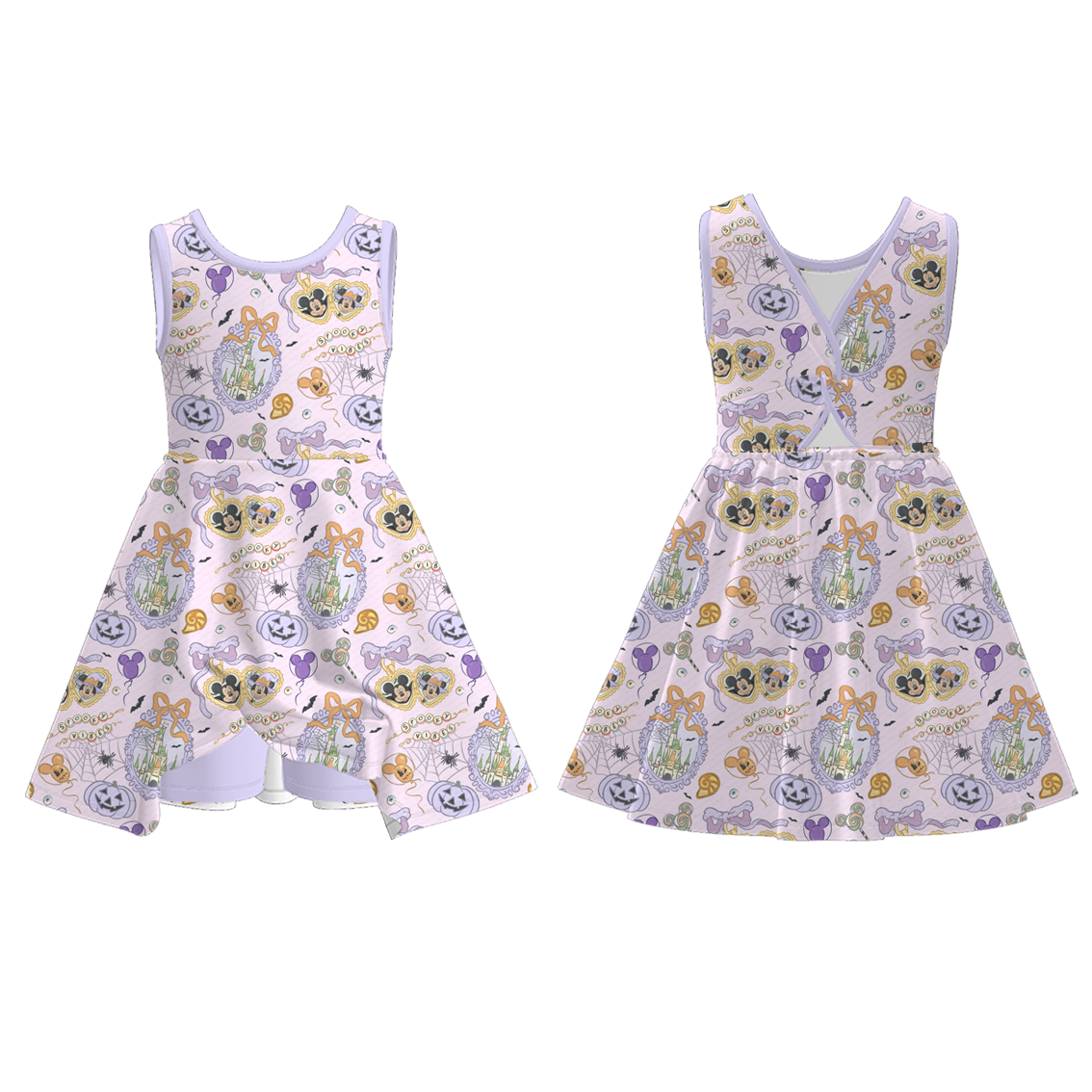 2026 Summer Character Cartoon Girls Sleeveless Athletic Dress
