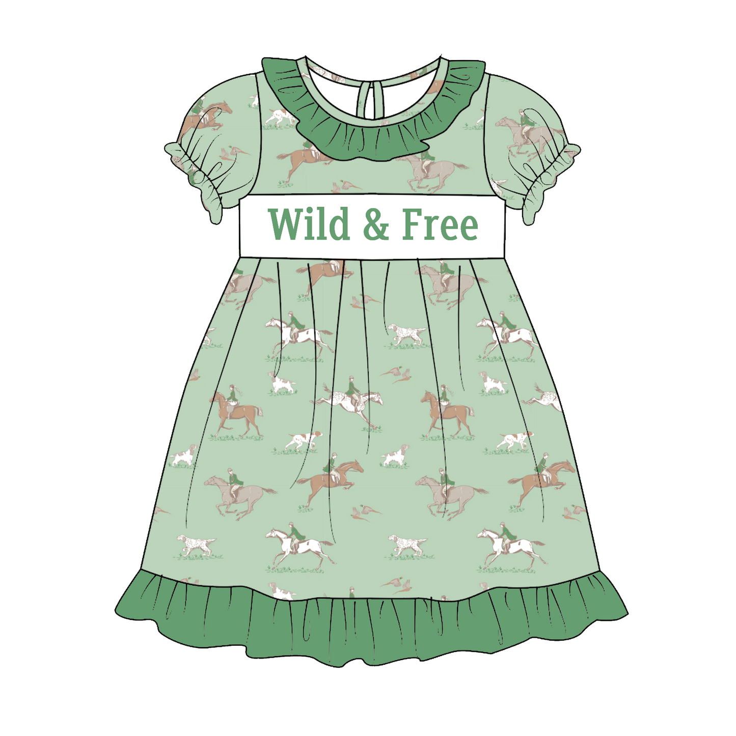Sibling Kids Fall Farm WILD FREE Smocked Embroidery Outfits