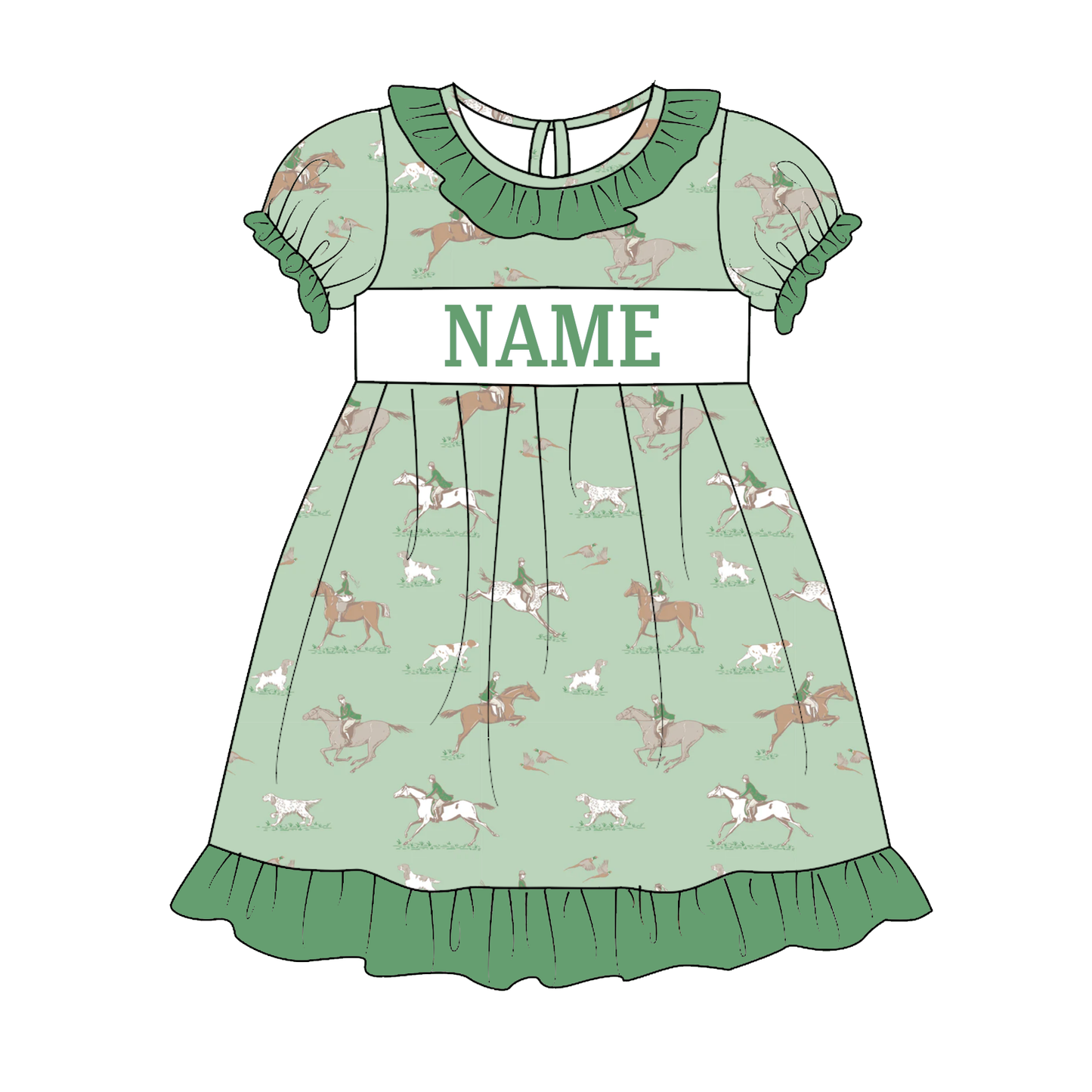 Kids Fall Custom Name Embroidery Green Orange Plaid Sibling Clothes