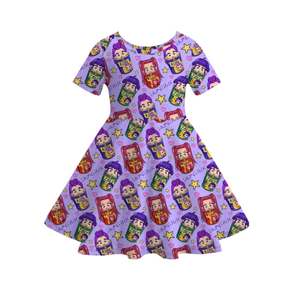 Girls "KPop Demon Hunters" Themed Fashion Purple Collection