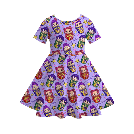 Girls "KPop Demon Hunters" Themed Fashion Purple Collection