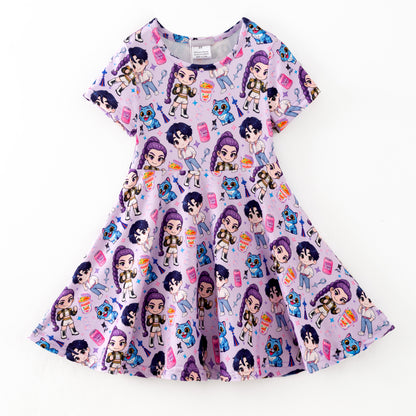 2025 Fall Popular Kpop Demon Hunter Soft Twirl Dress