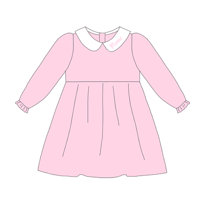 Pink Corduroy Personalized Christmas Sibling Clothes – Custom Name Embroidery