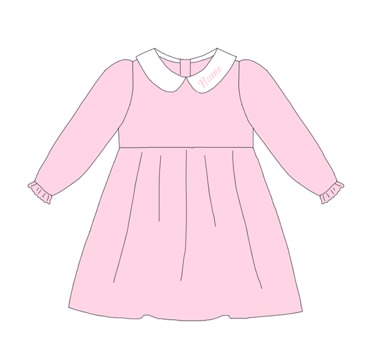 Pink Corduroy Personalized Christmas Sibling Clothes – Custom Name Embroidery
