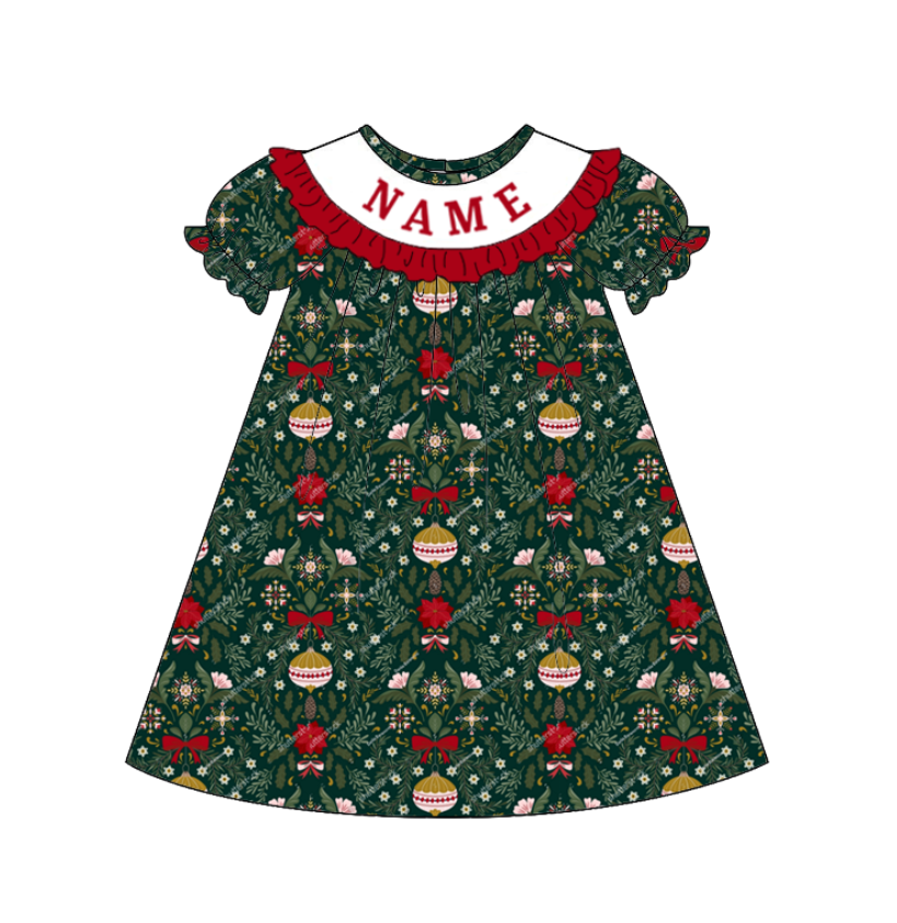 Christmas Smocked Collection Custom Name Holiday Outfits for Kids