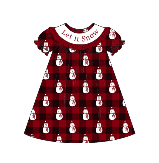 Kids Christmas Snowman "Let It Snow" Smocked Holiday Outfits