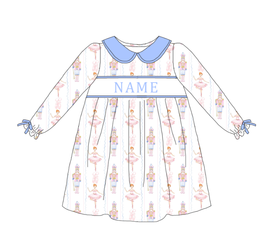 nutcracker smocked dress Nutcracker Christmas Smocked Collection Custom Name Clothes – Auraquise