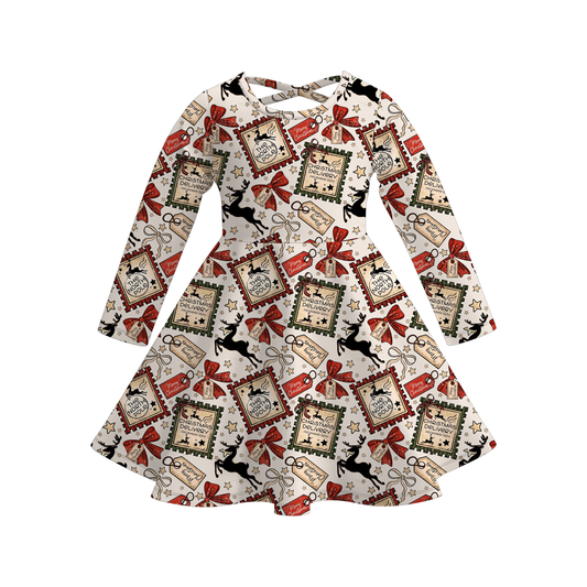 Girls Christmas Santa Reindeer Tree Jesus Twirl Dress