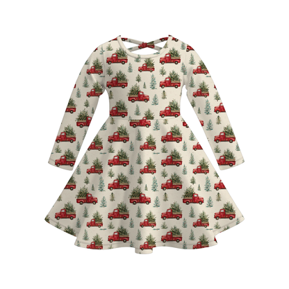 Girls Christmas Santa Reindeer Tree Jesus Twirl Dress