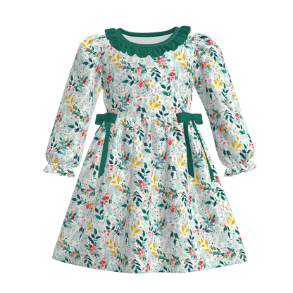 Christmas Family Outfit Collection – Green Floral & Plaid Matching Set