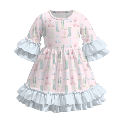 Girls Fall Farm Ruffled Cute Fashion Dress Collection
