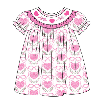 2026 Valentine's Day Heart Embroidery Girls Clothes Collection