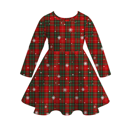 Christmas Red Green Plaid Snowflake Family Pajama Collection