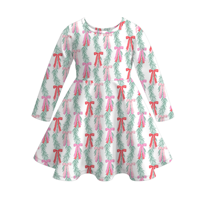 2025 Christmas Character Nutcracker Gift Tree  Print Twirl Dress