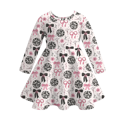 2026 New Year Fireworks Long Sleeves Twirl Dress