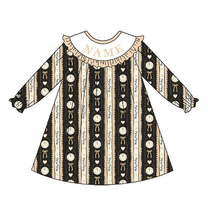 2027 New Year Smocked Embroidery Sibling Matching Outfits – Personalized Girls Dress, Baby Romper & Boys Sets