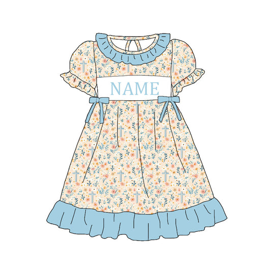 2026 Easter Custom Name Smocked Embroidered Floral Kids Collection