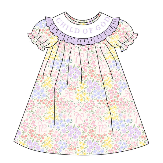Easter CHILD OF GOD/MAMA'S GIRL Smocked Embroidered Dress & Romper
