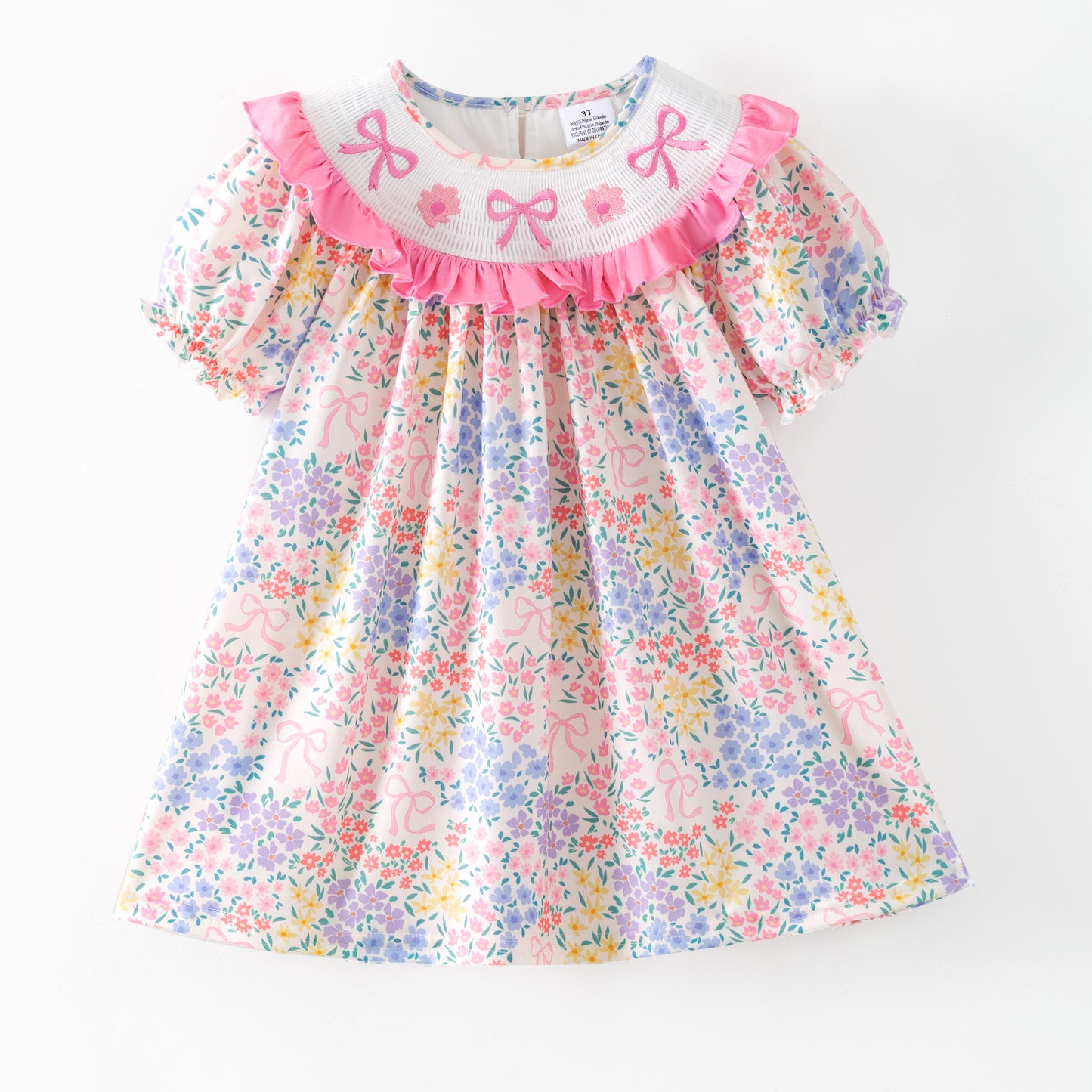Spring Summer Floral Custom Name Smocked Embroidered Collection