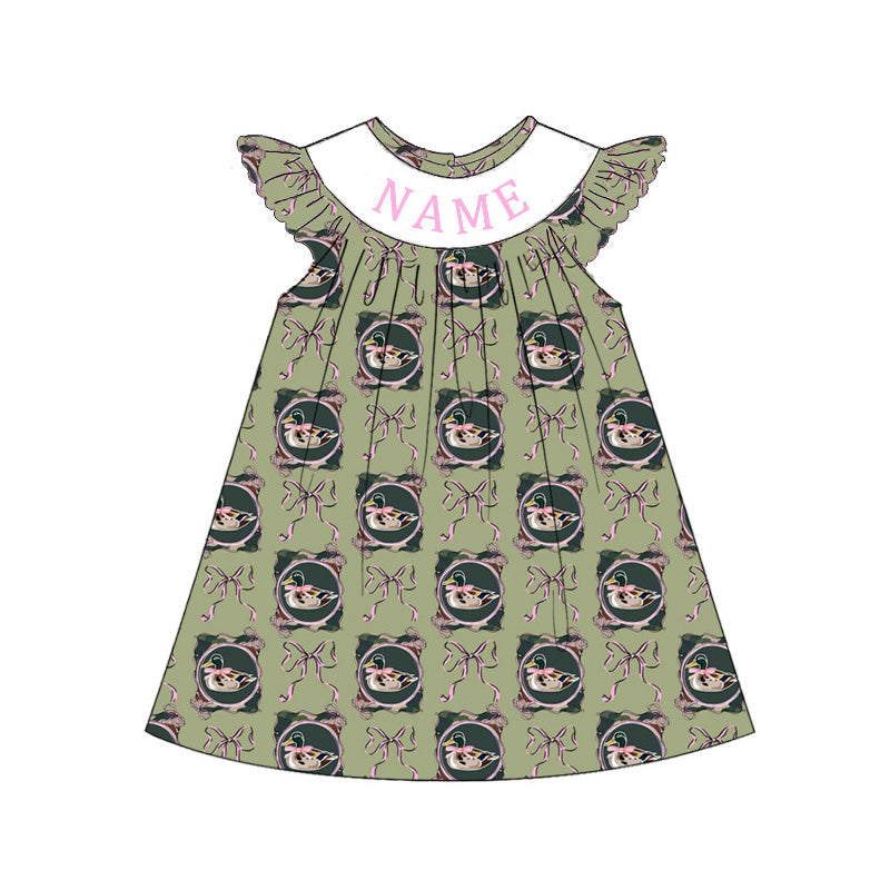 Kids Personalized Name Smock Embroidery Outfit | 2026 Spring Summer Duck Collection