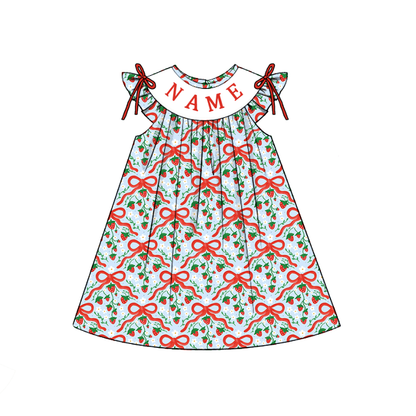 2026 Spring Strawberry Bow Collection | Personalized Smocked Kidswear