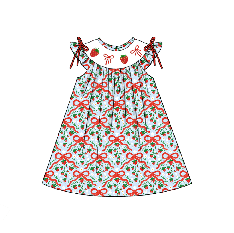 2026 Spring Summer Strawberry Bow Collection Kidswear