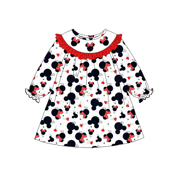 Girls Valentine's Day Spring Cartoon Custom Name Smock Embroidery Collection