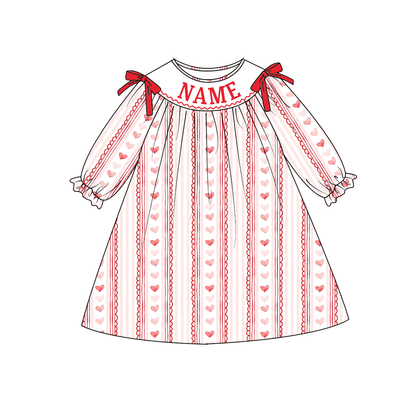 2026 Valentine's Day Heart Custom Name Smocked Embroidered Collection