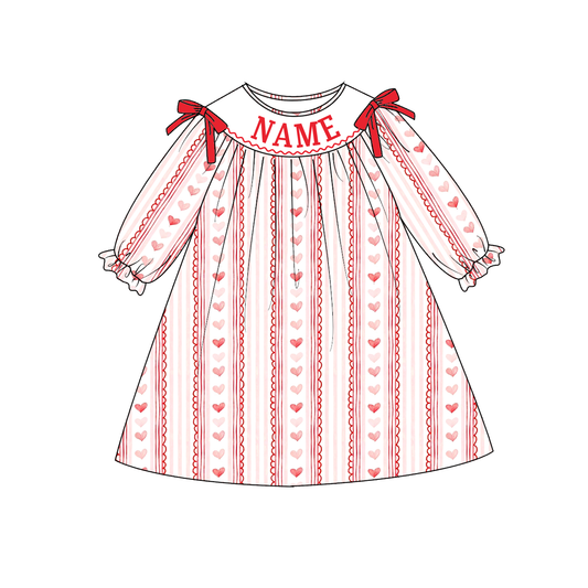2026 Valentine's Day Heart Custom Name Smocked Embroidered Collection