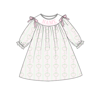 2026 Valentine's Day Floral Custom Name Smocked Embroidered Collection