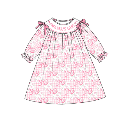 2026 Valentine's Day Custom Name "MAMA'S GIRL" Smocked Embroidered Collection