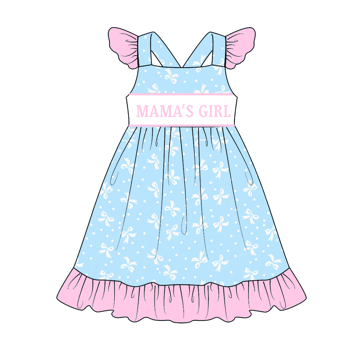 2026 Spring Summer MAMA'S GIRL Embroidery Bow Outfits Collection