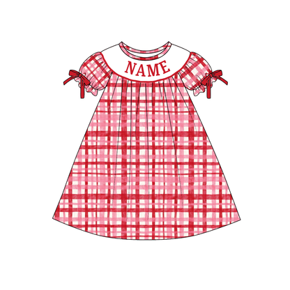 Valentine's Day Plaid Custom Name Smock Embroidery Collection