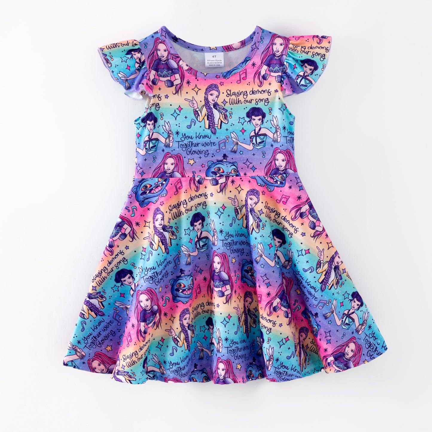 Girls Spring Summer K-POP Short Sleeves Twirl Dress