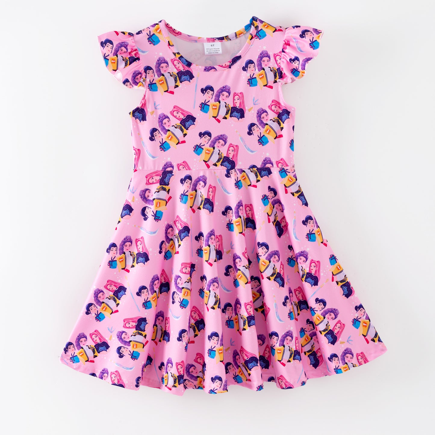 Girls Spring Summer K-POP Short Sleeves Twirl Dress