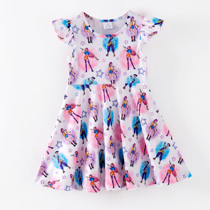Girls Spring Summer K-POP Short Sleeves Twirl Dress