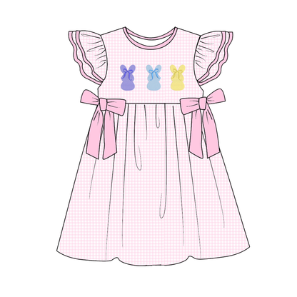 Summer Easter Bunny Embroidery Pink Blue Collection