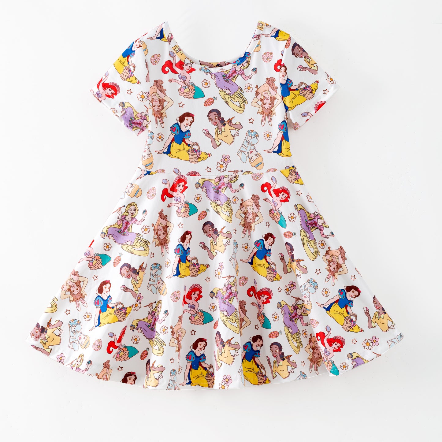 Summer Princess Printed Sleeveless Twirl Dress For Girls