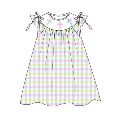 Summer Easter Plaid Cross Smocked Embroidery Collection