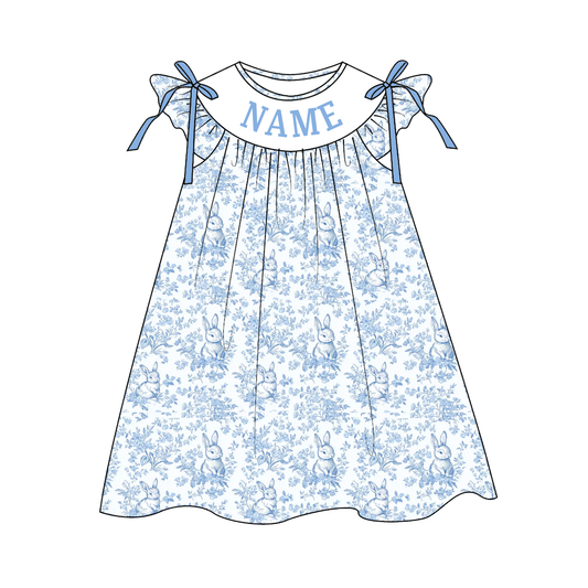 MOMMY'S BUNNY Easter Custom Name Smocked Embroidered Floral Collection
